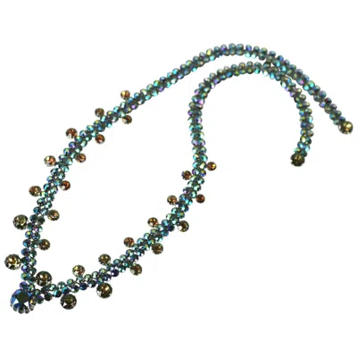 Pre-owned Vendome Unusual  Aurora Crystal Necklace In Gray
