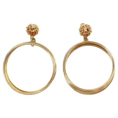 Pre-owned Vendome Vintage  Large Slinky Dangling Hoop Earrings, Circa 1980s In Multi
