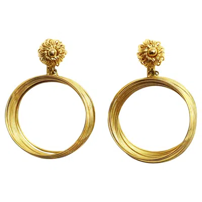 Pre-owned Vendome Vintage  Slinky Clip-on Hoop Earrings, 1980s In Multi