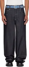 Veneda Carter Ssense Exclusive Navy Duo Jeans In Animal Print