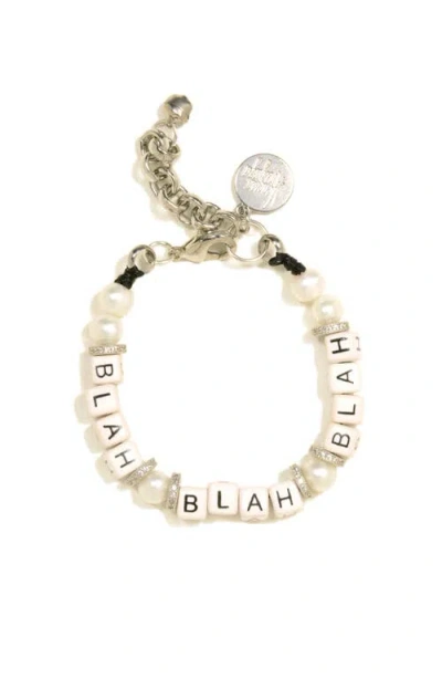 Venessa Arizaga Blah Blah Blah Bracelet In White