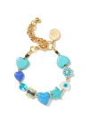 Venessa Arizaga Icy Heart Bracelet In Blue