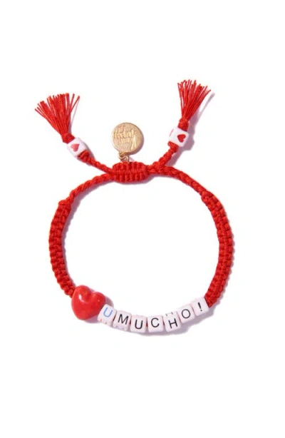 Venessa Arizaga Love You Mucho Bracelet In Red