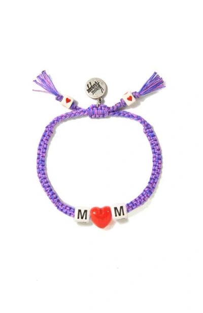 Venessa Arizaga Mom Heart Bracelet In Purple