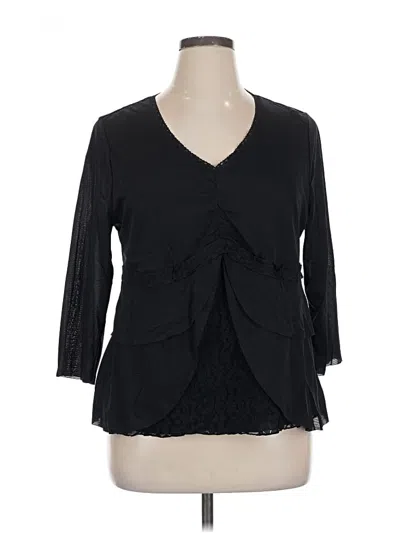 Pre-owned Venezia 3/4 Sleeve Blouse In Black