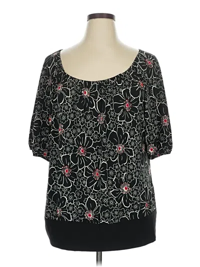 Pre-owned Venezia 3/4 Sleeve Blouse In Black