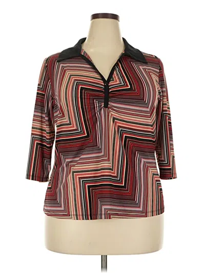 Pre-owned Venezia 3/4 Sleeve Blouse In Brown