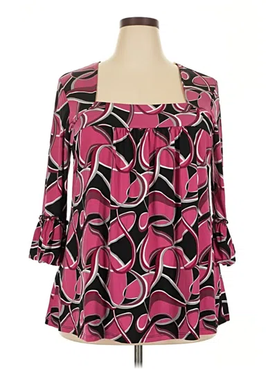 Pre-owned Venezia 3/4 Sleeve Blouse In Pink
