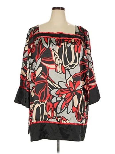 Pre-owned Venezia 3/4 Sleeve Blouse In Red