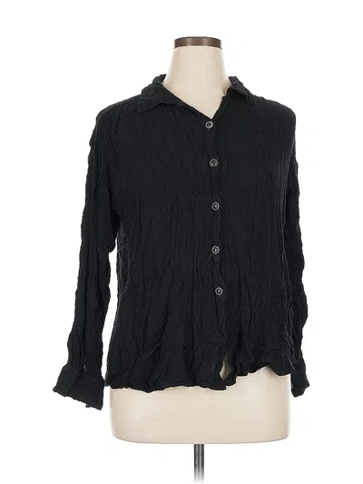Pre-owned Venezia 3/4 Sleeve Button Down Shirt In Black