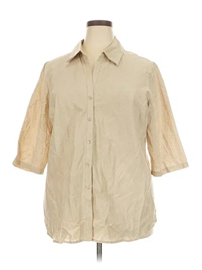 Pre-owned Venezia 3/4 Sleeve Button Down Shirt In Brown