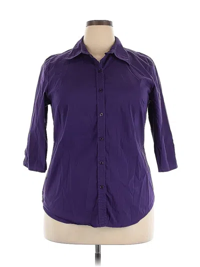 Pre-owned Venezia 3/4 Sleeve Button Down Shirt In Purple
