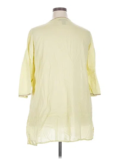 Pre-owned Venezia 3/4 Sleeve Button Down Shirt In Yellow