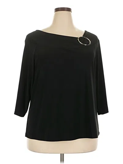 Pre-owned Venezia 3/4 Sleeve Top Black Boatneck Tops