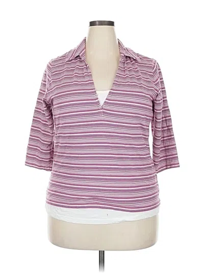 Pre-owned Venezia 3/4 Sleeve Top Pink V-neck Tops