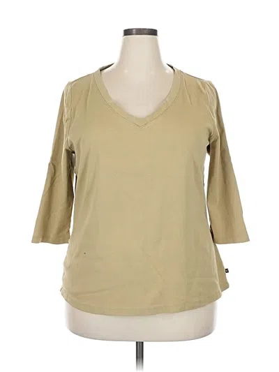 Pre-owned Venezia 3/4 Sleeve Top Tan V Neck Tops In Brown