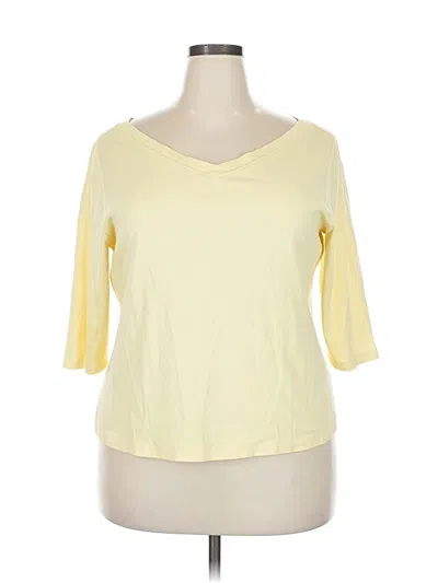 Pre-owned Venezia 3/4 Sleeve Top Yellow Scoop Neck Tops