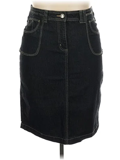 Pre-owned Venezia Denim Skirt In Black