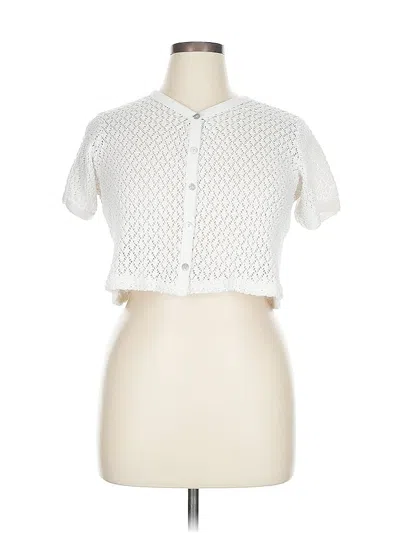 Pre-owned Venezia Jeans Clothing Co. Short Sleeve Blouse In White