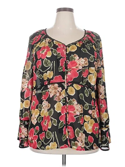 Pre-owned Venezia Long Sleeve Blouse In Black