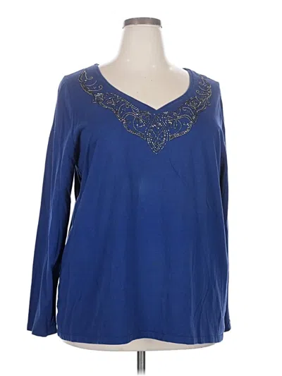 Pre-owned Venezia Long Sleeve Blouse In Blue