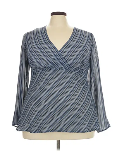 Pre-owned Venezia Long Sleeve Blouse In Blue