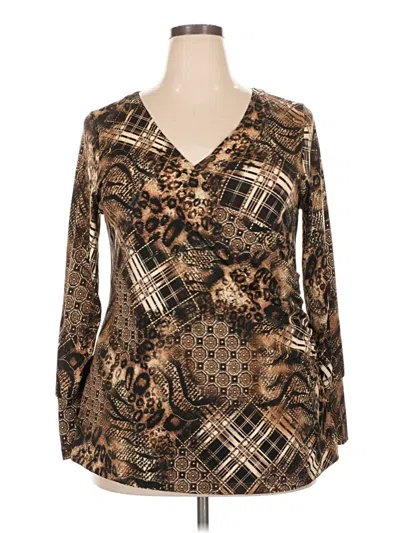 Pre-owned Venezia Long Sleeve Blouse In Brown