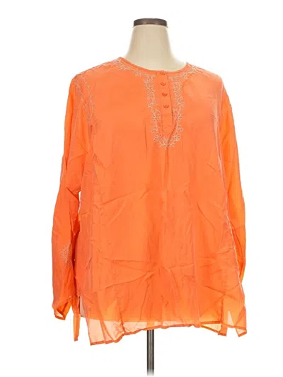 Pre-owned Venezia Long Sleeve Blouse In Orange
