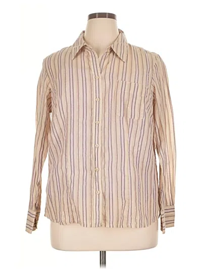 Pre-owned Venezia Long Sleeve Button Down Shirt In Tan