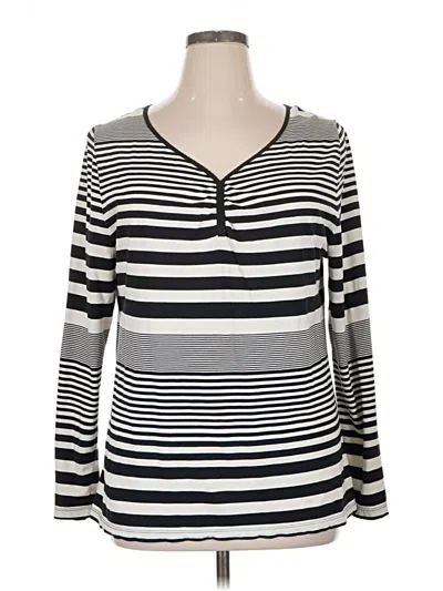 Pre-owned Venezia Long Sleeve Henley Shirt In Silver