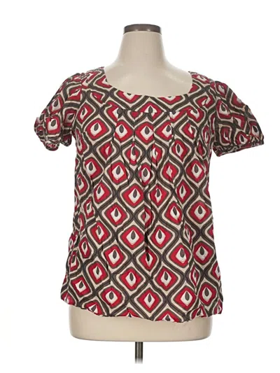 Pre-owned Venezia Short Sleeve Blouse In Brown