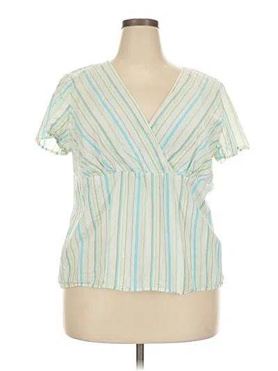 Pre-owned Venezia Short Sleeve Blouse In Green