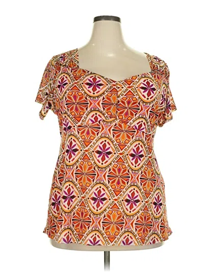 Pre-owned Venezia Short Sleeve Blouse In Orange