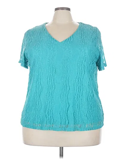 Pre-owned Venezia Short Sleeve Blouse In Teal