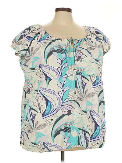 Pre-owned Venezia Short Sleeve Blouse In Teal