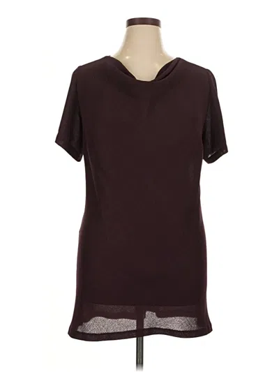 Pre-owned Venezia Short Sleeve Top Burgundy V Neck Tops