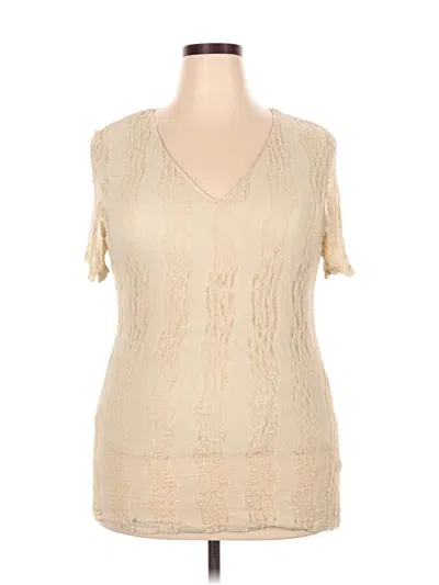 Pre-owned Venezia Short Sleeve Top Ivory V Neck Tops