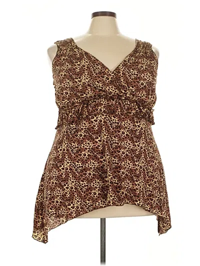 Pre-owned Venezia Sleeveless Blouse In Brown