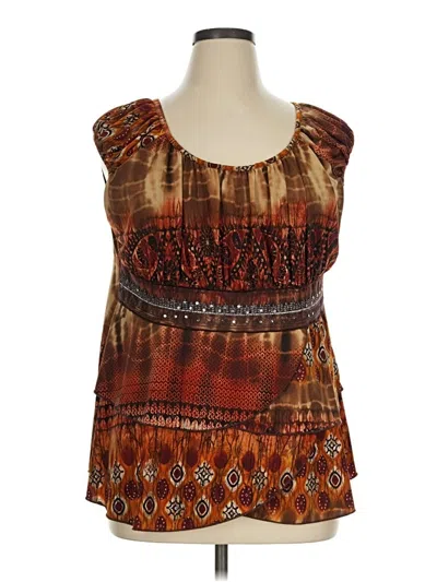 Pre-owned Venezia Sleeveless Blouse In Brown
