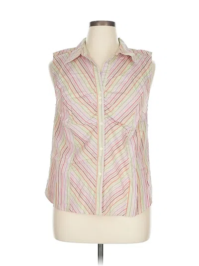 Pre-owned Venezia Sleeveless Button Down Shirt In Pink