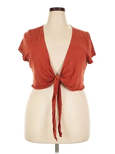 Pre-owned Venezia Tank Top Brown Plunge Neckline Tops