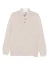 Vengera Beige Virgin Wool Sweater With High Collar In Neutral