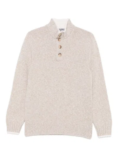 VENGERA BEIGE VIRGIN WOOL SWEATER WITH HIGH COLLAR