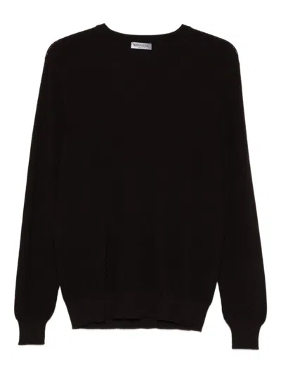 VENGERA BLACK CREW NECK SWEATER IN /VIRGIN WOOL