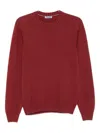 Vengera Classic Crew Neck Cashmere Sweater In Red In Burgundy