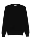 Vengera Classic Crew Neck Sweater In Virgin Wool In Black