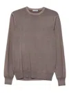 Vengera Crew Neck Wool Sweater  In Brown