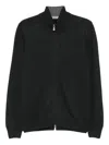 Vengera Dark Grey Sweater With Ribbed High Collar In Black