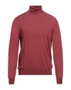 Vengera Man Turtleneck Brick Size 46 Virgin Wool In Red