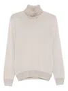 Vengera Natural-toned Gran Sasso Sweater With Ribbed Turtleneck In Neutral